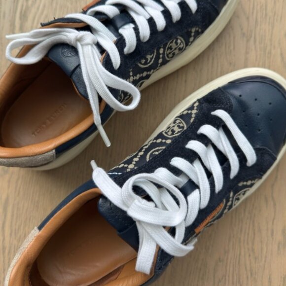 Tory Burch T Monogram Ladybug Sneakers Perfect Navy Blue 8.5 - Picture 11 of 12